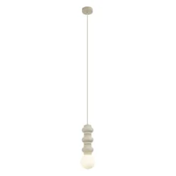Retro hanglamp beige met mat glas - Fedde