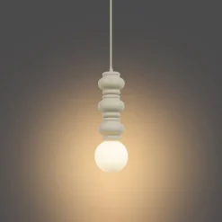 Retro hanglamp beige met mat glas - Fedde