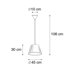 Retro hanglamp crème 45 cm - Plisse