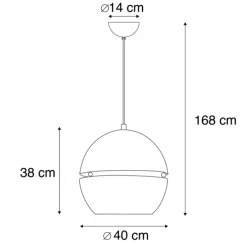 Retro hanglamp goud 40 cm - Slice