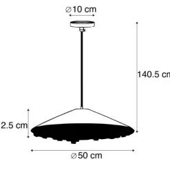 Retro hanglamp groen velours met franjes - Frills