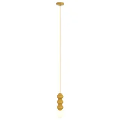 Retro hanglamp okergeel met mat glas - Fedde