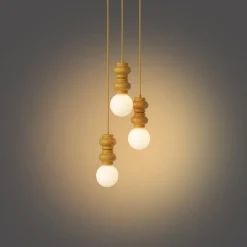 Retro hanglamp okergeel met mat glas 3-lichts - Fedde