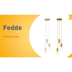 Retro hanglamp okergeel met mat glas 3-lichts - Fedde