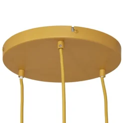 Retro hanglamp okergeel met mat glas 3-lichts - Fedde