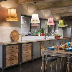 Retro hanglamp roze 45 cm - Granny