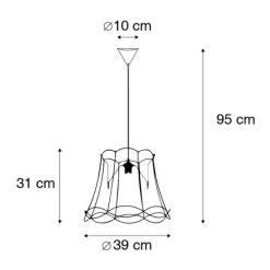 Retro hanglamp zwart 40 cm - Granny Frame