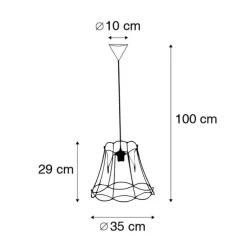 Retro hanglamp zwart 35 cm - Granny Frame