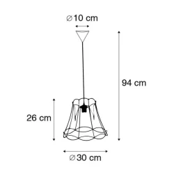 Retro hanglamp zwart 30 cm - Granny Frame