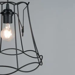 Retro hanglamp zwart 30 cm - Granny Frame