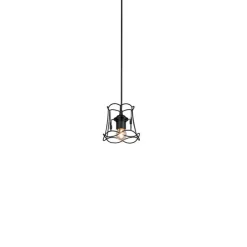 Retro hanglamp zwart 15 cm - Granny Frame