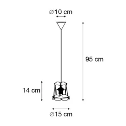 Retro hanglamp zwart 15 cm - Granny Frame