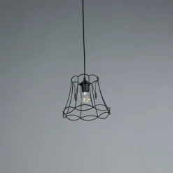 Retro hanglamp zwart 25 cm - Granny Frame