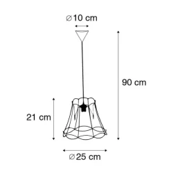 Retro hanglamp zwart 25 cm - Granny Frame