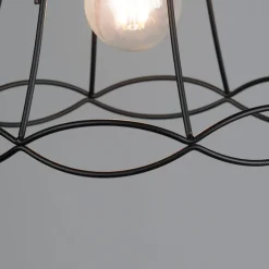 Retro hanglamp zwart 25 cm - Granny Frame