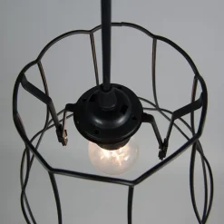 Retro hanglamp zwart 25 cm - Granny Frame