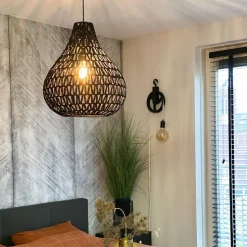 Retro hanglamp zwart 45 cm - Lina Drop