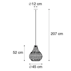 Retro hanglamp zwart 45 cm - Lina Drop