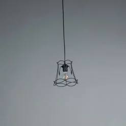 Retro hanglamp zwart 20 cm - Granny Frame