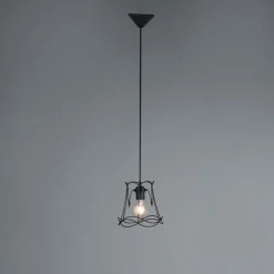 Retro hanglamp zwart 20 cm - Granny Frame