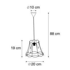 Retro hanglamp zwart 20 cm - Granny Frame