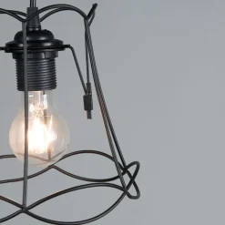Retro hanglamp zwart 20 cm - Granny Frame