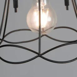 Retro hanglamp zwart 20 cm - Granny Frame