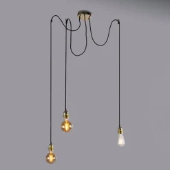 Retro hanglamp zwart 3-lichts - Granny Frame