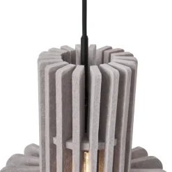 Retro hanglamp zwart met taupe 3-lichts - Felt