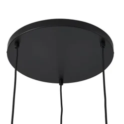 Retro hanglamp zwart met taupe 3-lichts - Felt