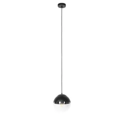 Retro hanglamp zwart met helder glas 20 cm - Eclipse