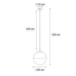 Retro hanglamp zwart met helder glas 20 cm - Eclipse