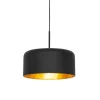 Retro hanglamp zwart met gouden binnenkant - Jinte
