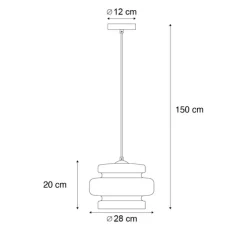 Retro hanglamp zwart met groen glas - Denise