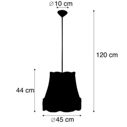 Retro hanglamp zwart met grijs 45 cm - Granny