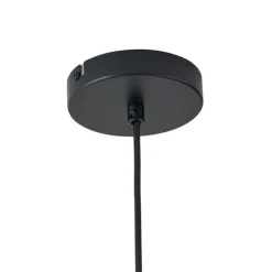 Retro hanglamp zwart met oranje glas - Denise