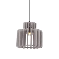 Retro hanglamp zwart met taupe kap - Felt