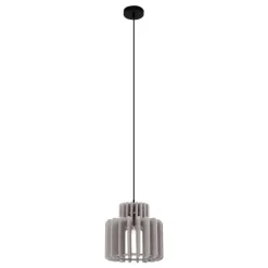 Retro hanglamp zwart met taupe kap - Felt