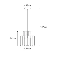 Retro hanglamp zwart met taupe kap - Felt