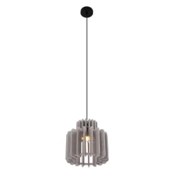 Retro hanglamp zwart met taupe kap - Felt