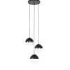 Retro hanglamp zwart met helder glas rond 3-lichts - Eclipse