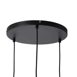 Retro hanglamp zwart met oranje glas 3-lichts - Denise