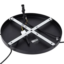 Retro hanglamp zwart met oranje glas 3-lichts - Denise