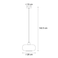 Retro hanglamp zwart met brons glas - Bizle