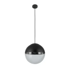 Retro hanglamp zwart met helder glas 35 cm - Eclipse