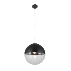 Retro hanglamp zwart met helder glas 35 cm - Eclipse