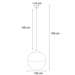 Retro hanglamp zwart met helder glas 35 cm - Eclipse