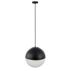 Retro hanglamp zwart met helder glas 35 cm - Eclipse
