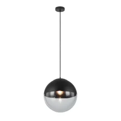 Retro hanglamp zwart met helder glas 35 cm - Eclipse