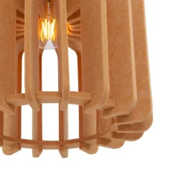 Retro hanglamp zwart met oranje kap - Felt